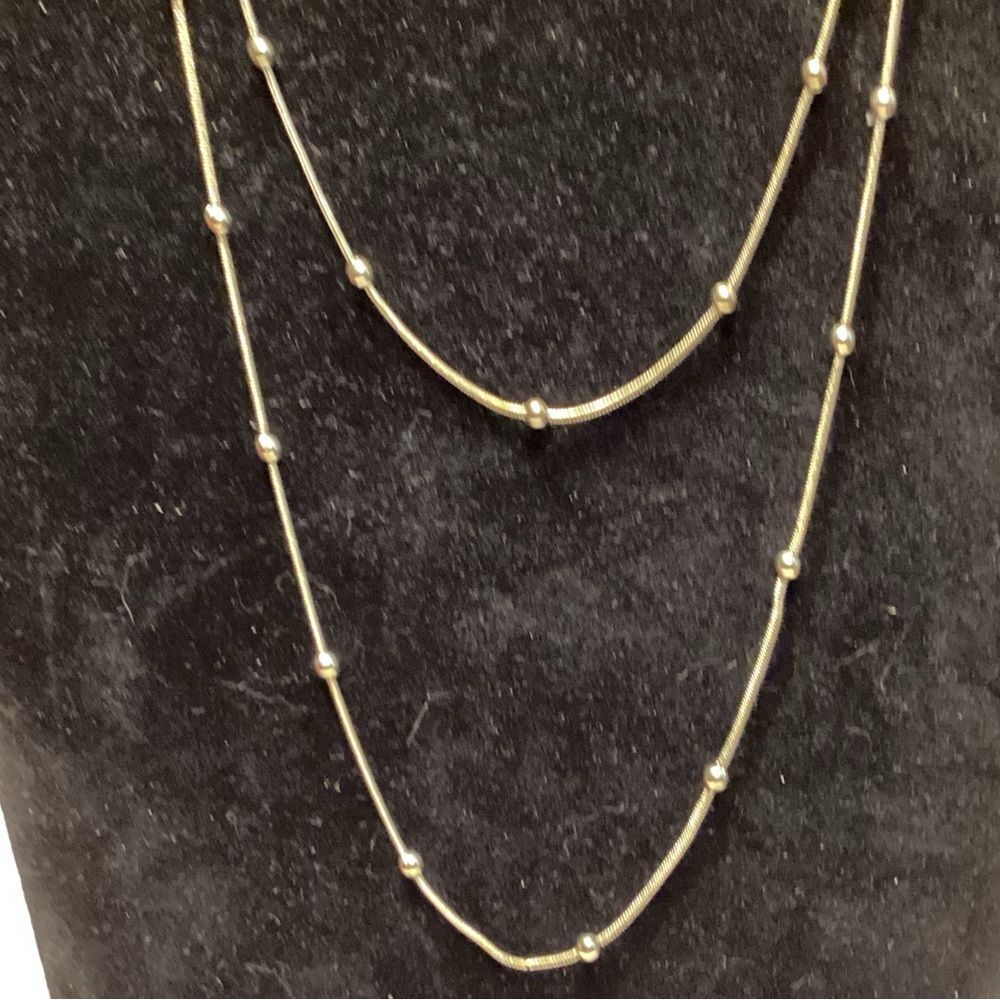 Goldtone Narrow Snake Chain with Beads